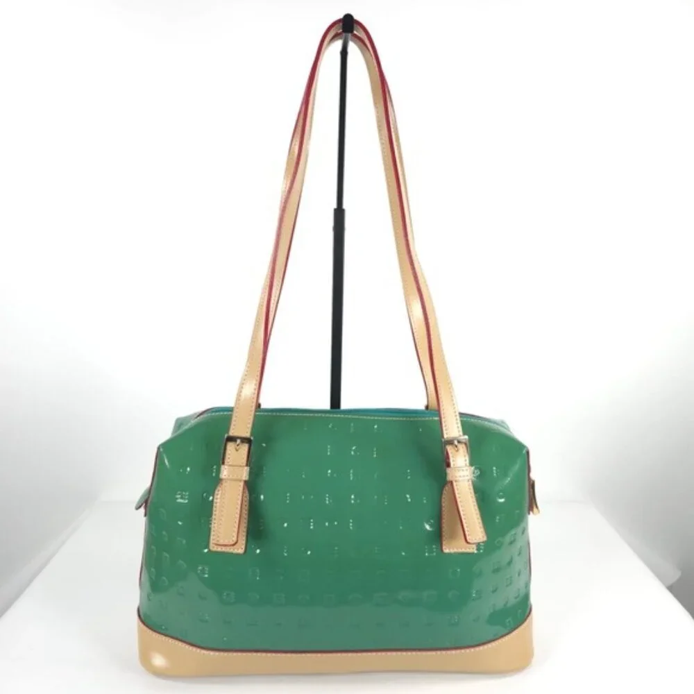 ARCADIA Made in Italy 🇮🇹‎ Bugatti GENUINE PATENT LEATHER Double Handle Purse